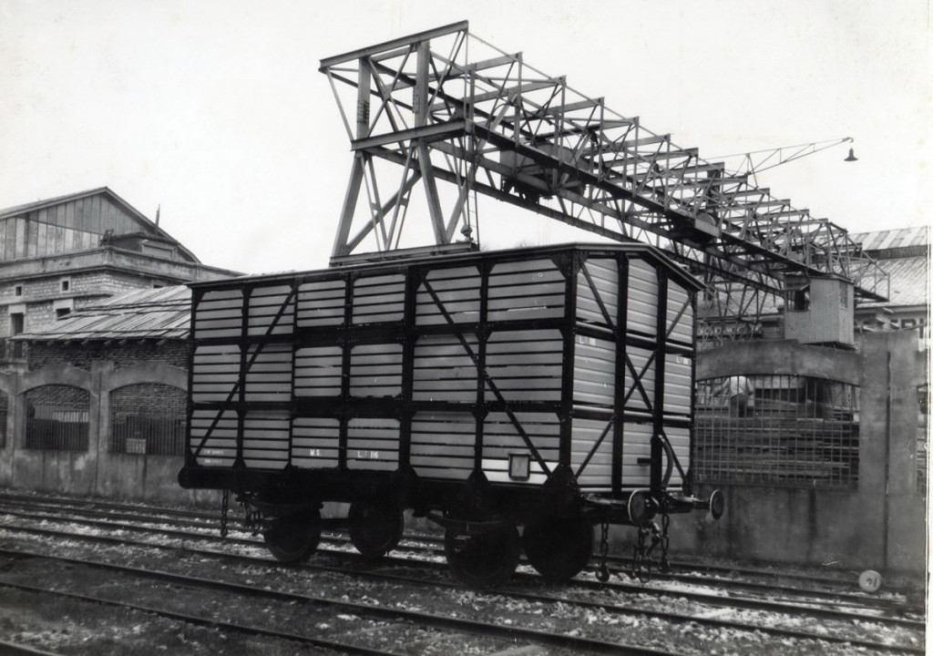 Vagón de tren para el transporte de ganado.